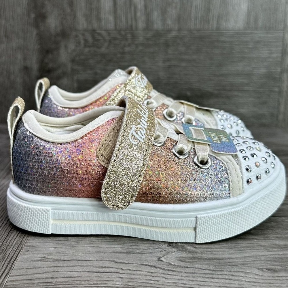 Skechers Twinkle Toes Toddler size 7 Sequin Flash Light up Shoes